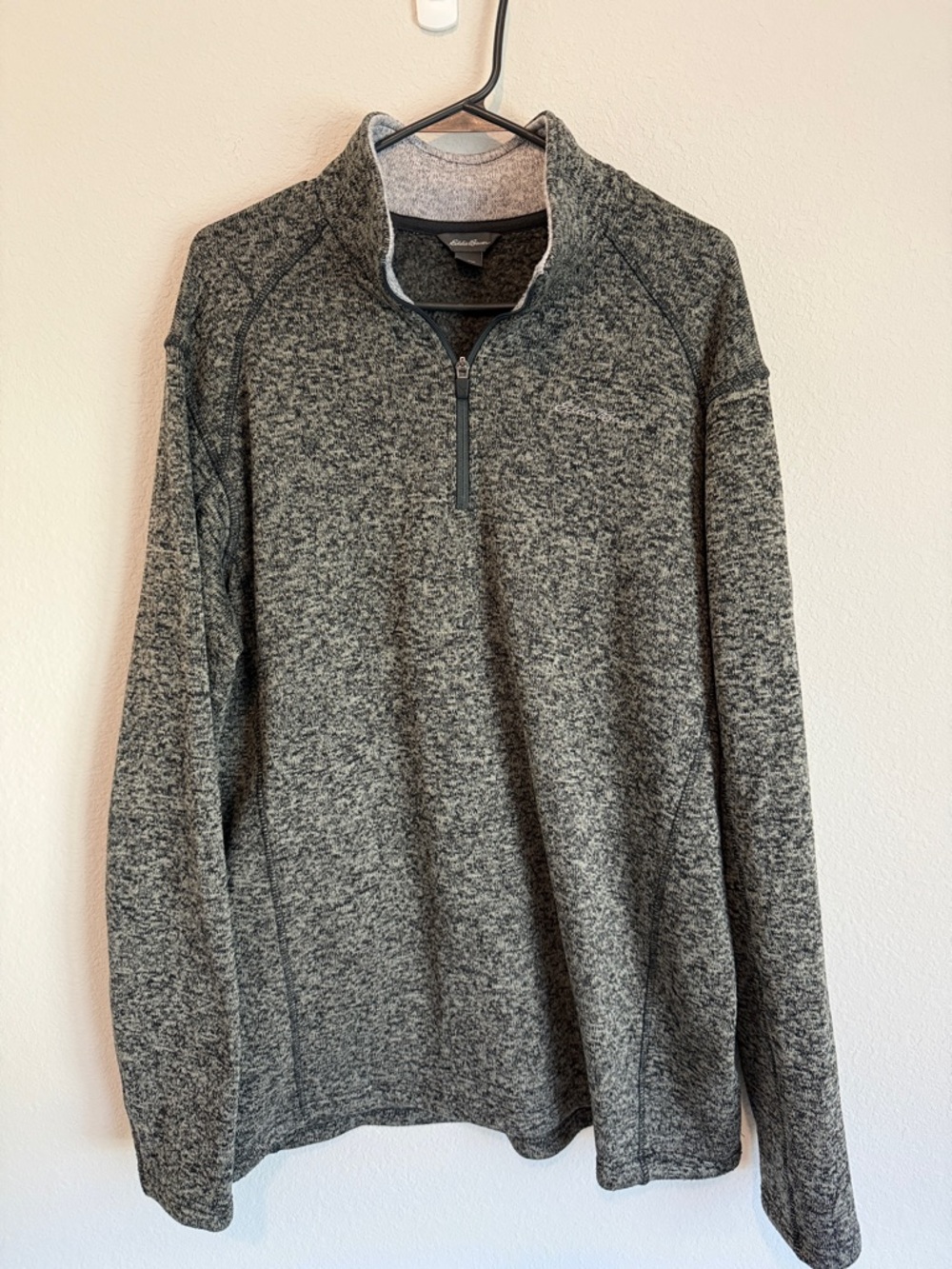 Eddie Bauer Men's Heather Gray Quarter-Zip Pullover